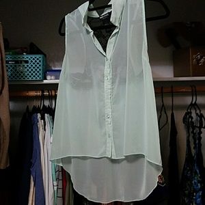Button up sheer tank top